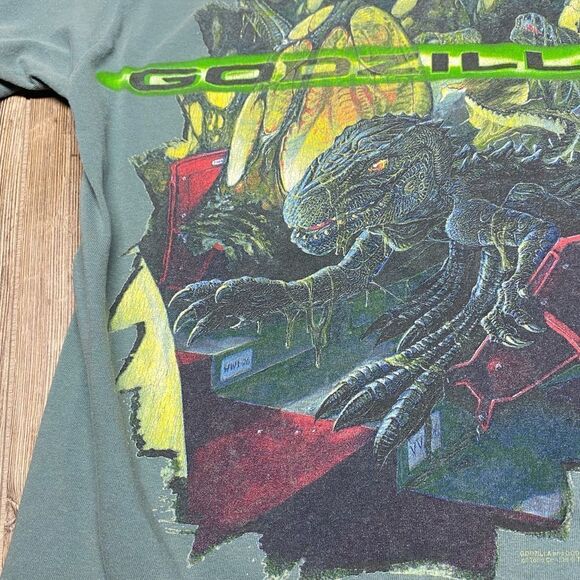 90s Vintage Made USA 1994 GODZILLA Promo KING OF THE MONSTERS T SHIRT YTH large - Picture 8 of 10